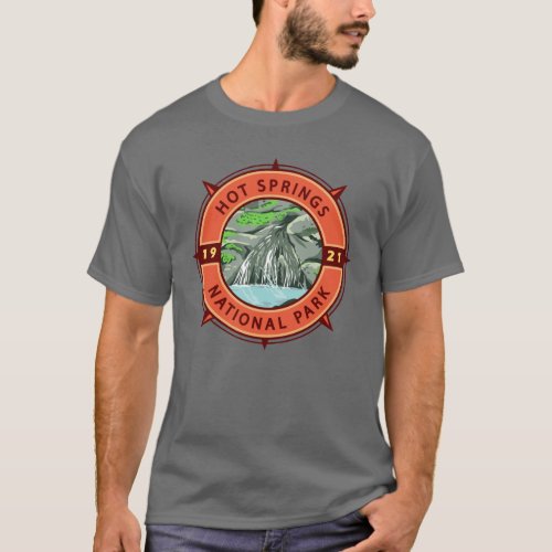 Hot Springs National Park Retro Compass Emblem T_Shirt