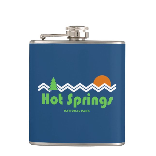 Hot Springs National Park Retro Flask (Front)