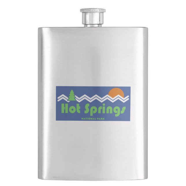 Hot Springs National Park Retro Flask (Front)
