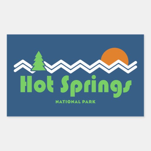 Hot Springs National Park Retro Rectangular Sticker