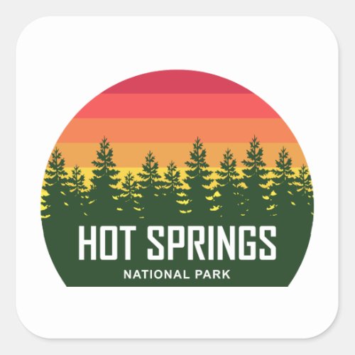 Hot Springs National Park Square Sticker