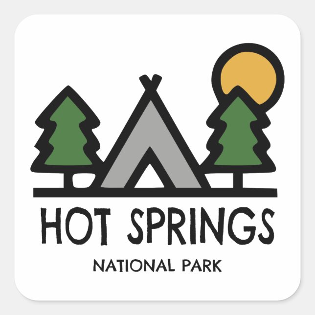 Hot Springs National Park Square Sticker (Front)