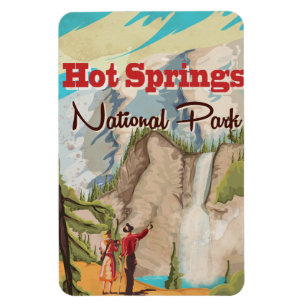 Hot Springs National Park travel poster Magnet