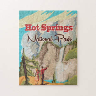 Hot Springs National Park travel poster Magnet Jigsaw Puzzle