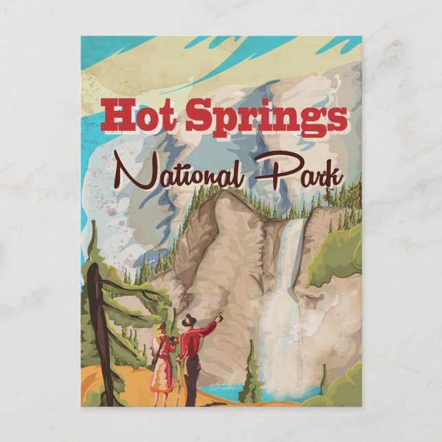 Hot Springs National Park travel poster Postcard (Front)