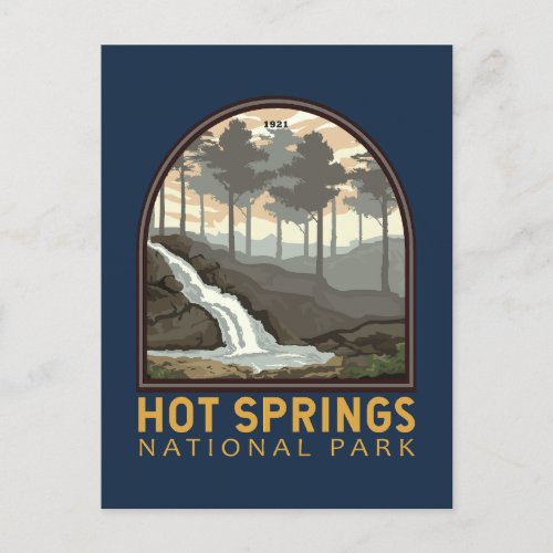 Hot Springs National Park Vintage Emblem Postcard