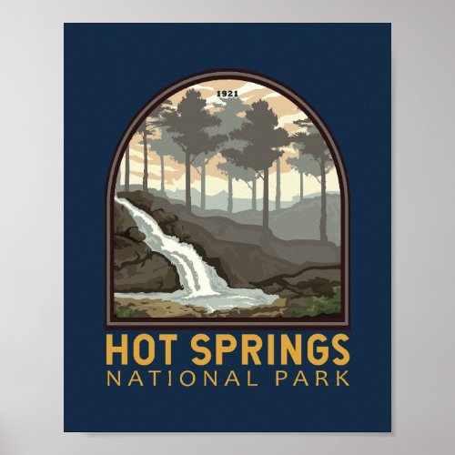 Hot Springs National Park Vintage Emblem Poster