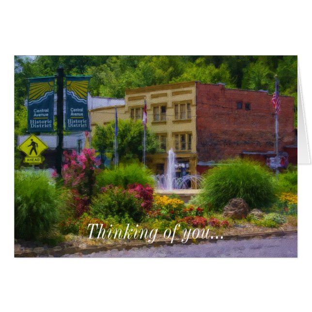 Hot Springs Roundabout Painterly Thinking Of You C Cards (Front Horizontal)