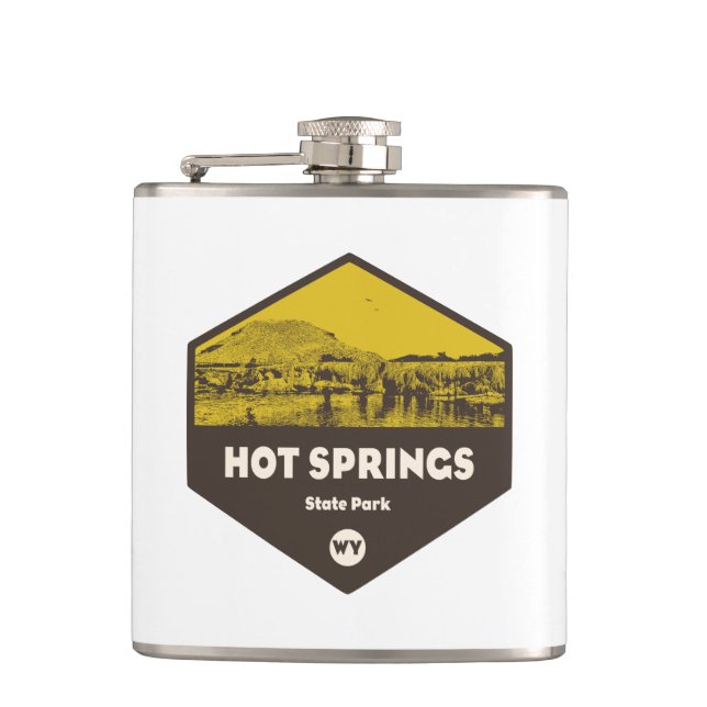 Hot Springs State Park Wyoming Flask (Front)