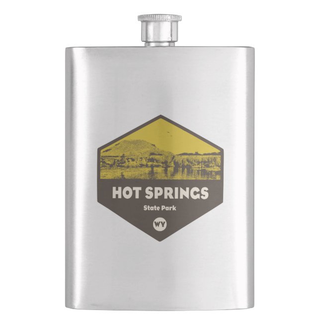 Hot Springs State Park Wyoming Flask (Front)