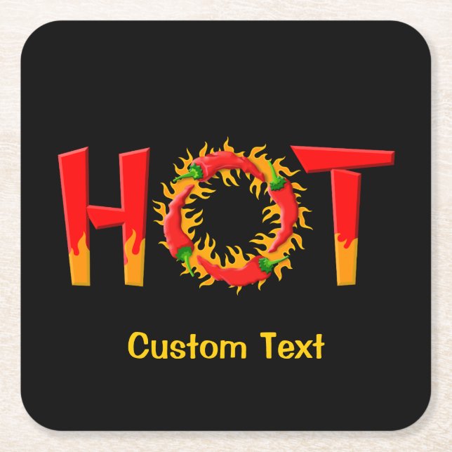 HOT SQUARE PAPER COASTER (Front)