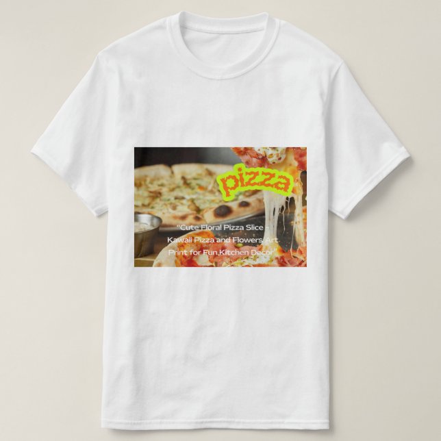 Hot Steaming Pizza on Plate - Fresh Delicious Food T-Shirt (Design Front)