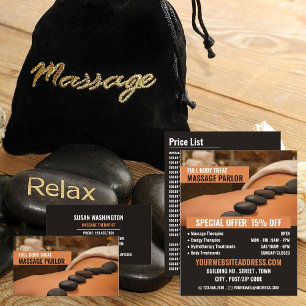 Hot Stone Massage, Massage Therapist Business Card