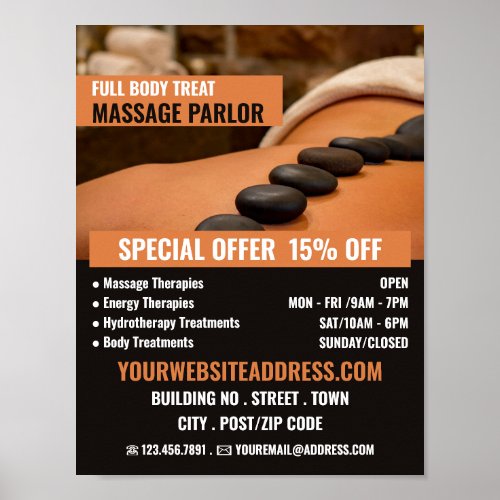 Hot Stone Massage Massage Therapy Massage Parlor Poster