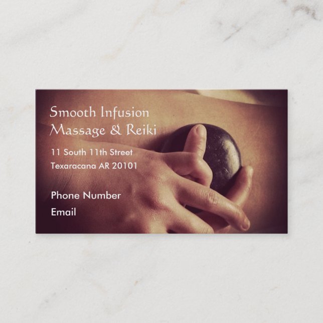 Hot Stone Massage Photo Appointment Card (Front)