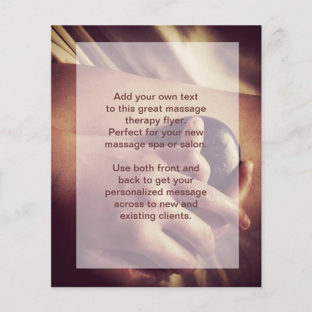 Hot Stone Massage Photo Flyer (Front)