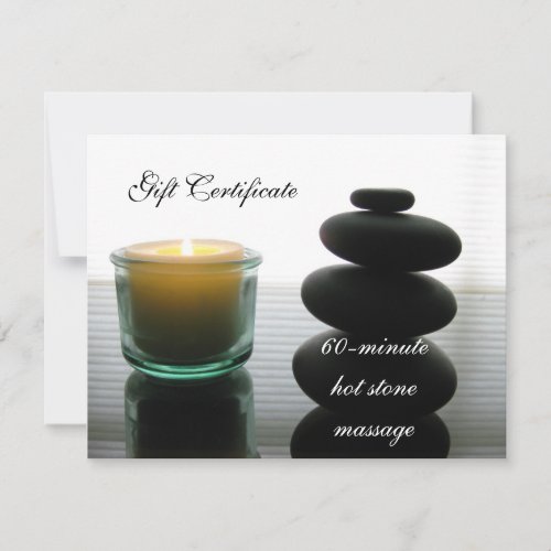 Hot Stone Massge Gift Certificate II Custom Invitations