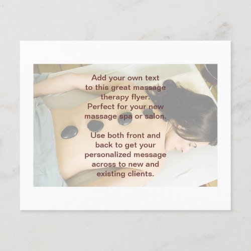 Hot Stones Massage Photo Flyer