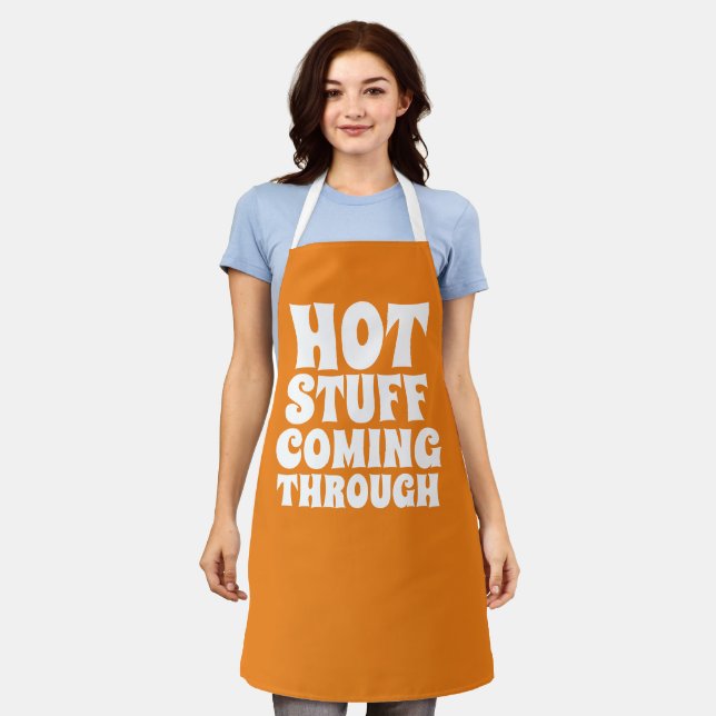 Hot Stuff Coming Through Humor Apron (Worn)