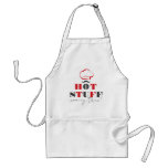 Hot Stuff Coming True Red and Gray Text Design Adult Apron