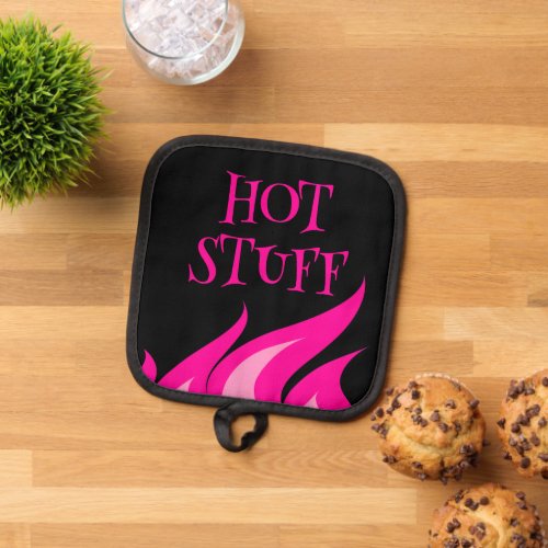 Hot Stuff funny pink fire flames pot holder gift