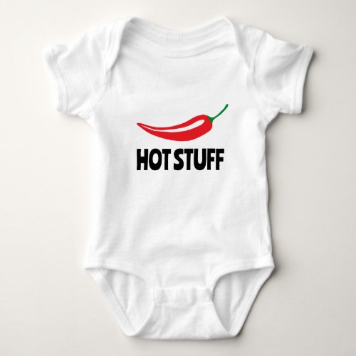Hot Stuff funny spicy hot red cayenne chili pepper Baby Bodysuit