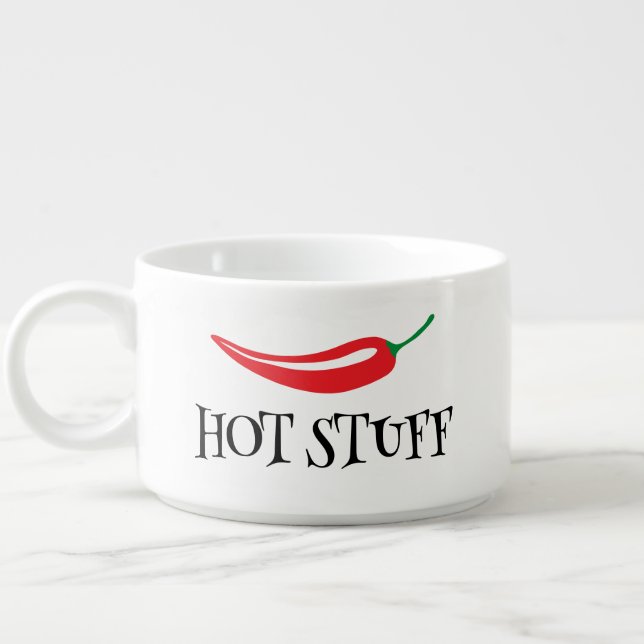 Hot Stuff funny spicy red cayenne chili pepper Bowl (Right)
