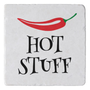Hot Stuff funny spicy red cayenne chili pepper Trivet