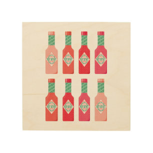 Hot Stuff Hot Sauce Bottles Spicy Peppers Hot Chef Wood Wall Art