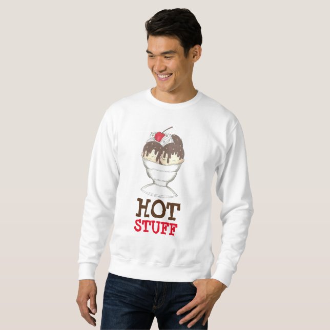 HOT STUFF Ice Cream Hot Fudge Sundae Sweatshirt (Front Full)