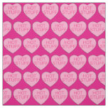 HOT Stuff Pink Candy Heart Print Valentine's Day Fabric