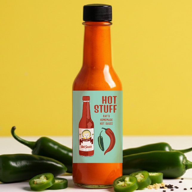 HOT STUFF Spicy Hot Sauce Jalapeños Chiles Food Label (HOT STUFF Spicy Hot Sauce Jalapeños Chiles Food Label
)