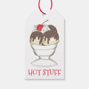 HOT STUFF Valentine Ice Cream Sundae Gift Tag