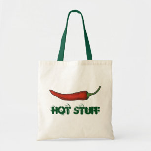 Hot Stuff Valentine's Day Red Chili Pepper Veggie Tote Bag