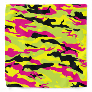 Hot Style Pink and Yellow Camo Bandana
