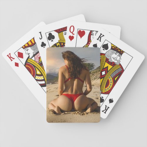 Hot Summer Bikini Girl Photography  Playing Cards
