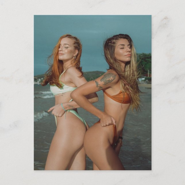 Hot Summer Bikini Girls Photo Postcard (Front)