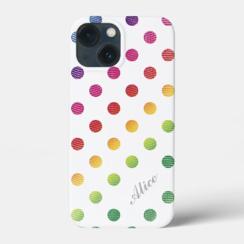 Hot Summer Colorful Polka Dots | Girly Gifts Iphone 13 Mini Case by BestPatterns4u at Zazzle