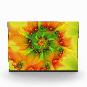 Hot Summer Green Orange Abstract Colorful Fractal Acrylic Award