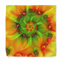 Hot Summer Green Orange Abstract Colorful Fractal