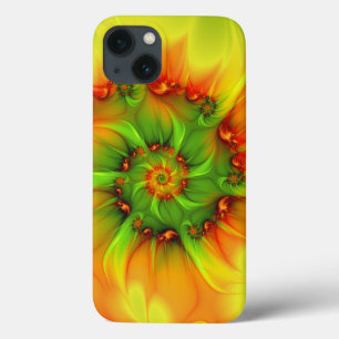 Hot Summer Green Orange Abstract Colorful Fractal iPhone 13 Case