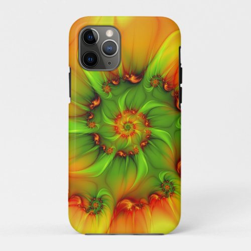 Hot Summer Green Orange Abstract Colorful Fractal iPhone 11 Pro Case