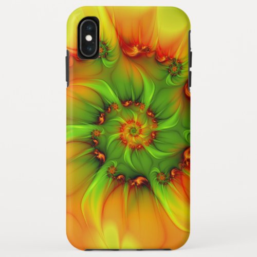 Hot Summer Green Orange Abstract Colorful Fractal iPhone XS Max Case