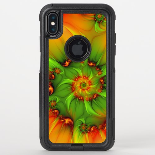 Hot Summer Green Orange Abstract Colorful Fractal OtterBox Commuter iPhone XS Max Case