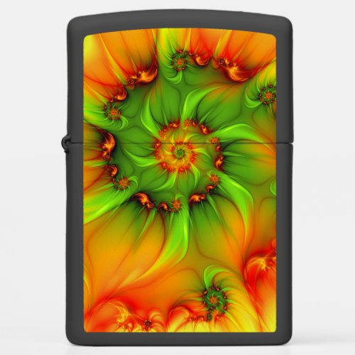 Hot Summer Green Orange Abstract Colorful Fractal Zippo Lighter