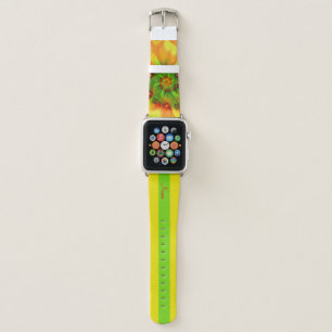 Hot Summer Green Orange Red Abstract Art Name Apple Watch Band