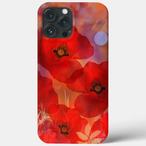 Hot summer poppies iPhone 13 pro max case