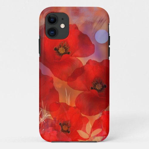 Hot summer poppies iPhone 11 case