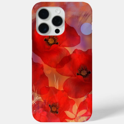 Hot summer poppies iPhone 15 pro max case