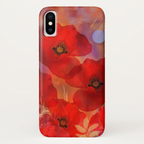 Hot summer poppies iPhone x case